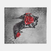 Vampy Vogue Grunge | Stiletto Lace Bootie Rose Fleecedecke (Vorderseite (Horizontal))