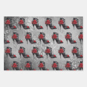 Vampy Vogue Grunge | Stiletto Lace Bootie Rose Geschenkpapier Set (Vorderseite)