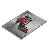 Vampy Vogue Grunge | Stiletto Lace Bootie Rose Notizblock (Linke Seite)