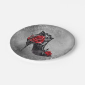 Vampy Vogue Grunge | Stiletto Lace Bootie Rose Pappteller (Schrägansicht)