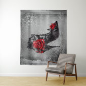 Vampy Vogue Grunge | Stiletto Lace Bootie Rose Wandteppich (Beispiel)