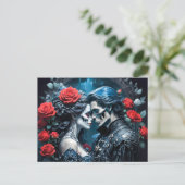 Vampyr- und SchädelLiebe für immer Postkarte (Stehend Vorderseite)