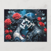 Vampyr- und SchädelLiebe für immer Postkarte (Vorderseite)