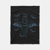 Vamre Cat With Bat Wings _ Cute Soky Halloween Des Fleecedecke (Vorderseite)