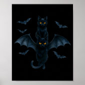 Vamre Cat With Bat Wings _ Cute Soky Halloween Des Poster (Vorne)