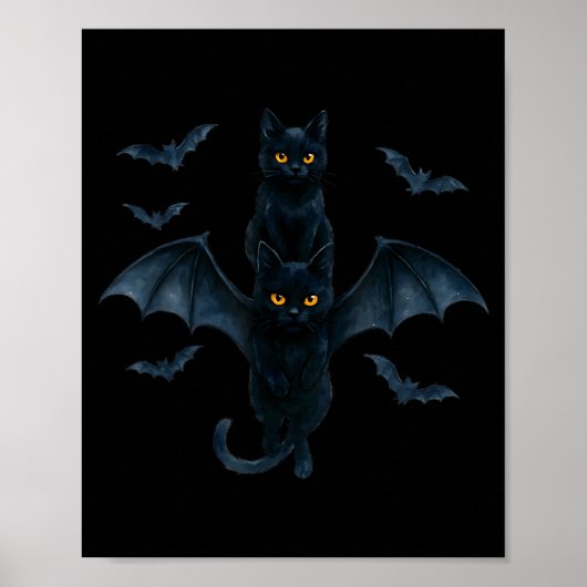 Vamre Cat With Bat Wings _ Cute Soky Halloween Des Poster (Vorne)