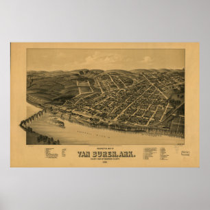 Van Buren Arkansas 1888 Panoramakarte Poster