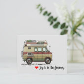 Van Camper Trailer Postkarte (Stehend Vorderseite)