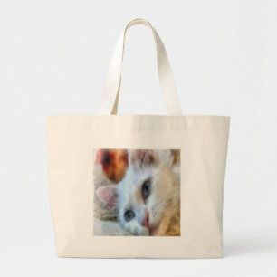 Van Cat mit Blue Eyes Pet Portrait Jumbo Stoffbeutel