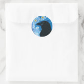 Van Crow Starry Night Runder Aufkleber (Tasche)