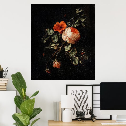 Van den Broecks Stillleben mit Rose Poster (Heimbüro)