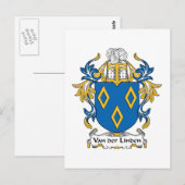 Van der Linden Familienwappen Postkarte (Vorne/Hinten)