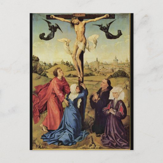 van der Weyden Jesus am Kreuz Postkarte (Vorderseite)