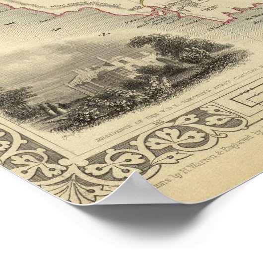 Van-Diemen-Insel oder Tasmanie Poster (Ecke)