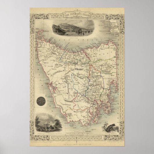 Van-Diemen-Insel oder Tasmanie Poster (Vorne)