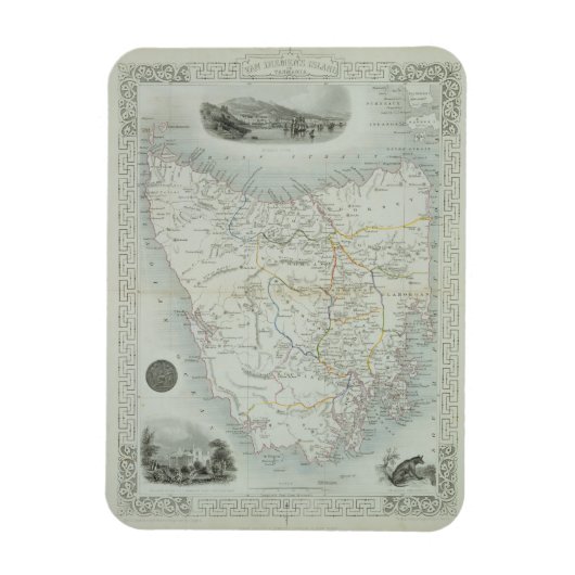 Van Diemen's Island oder Tasmania, aus einer Reihe Magnet (Vertikal)