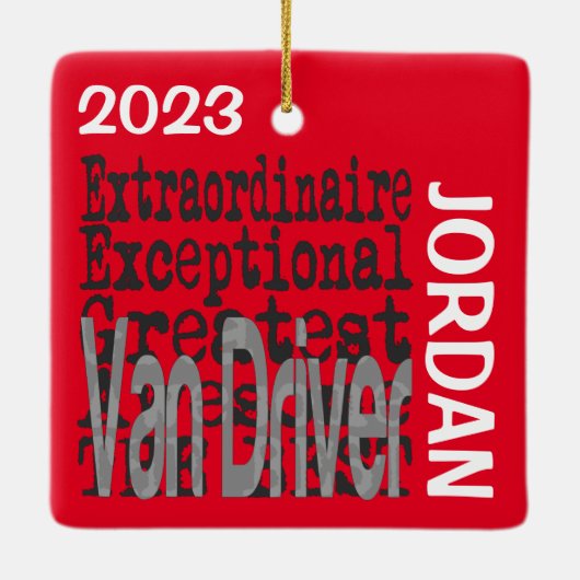 Van Driver Extraordinaire CUSTOM Keramikornament (Rückseite)
