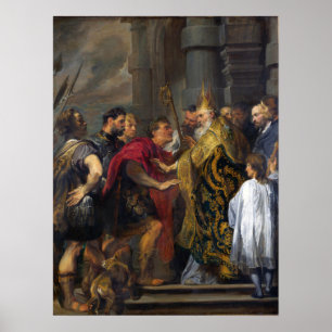 Van Dyck - Der heilige Ambrosius verwehrt Theodosi Poster