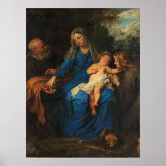 Van Dyck - Die heilige Familie mit Mary Magdalene Poster (Vorne)