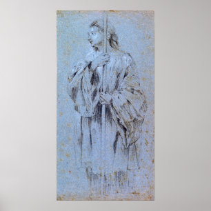 Van Dyck - Ein junger Akolyth mit einem Stab Poster