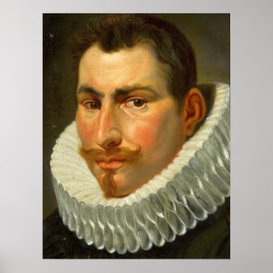 Van Dyck - Kopf eines Mannes mit Krause Poster