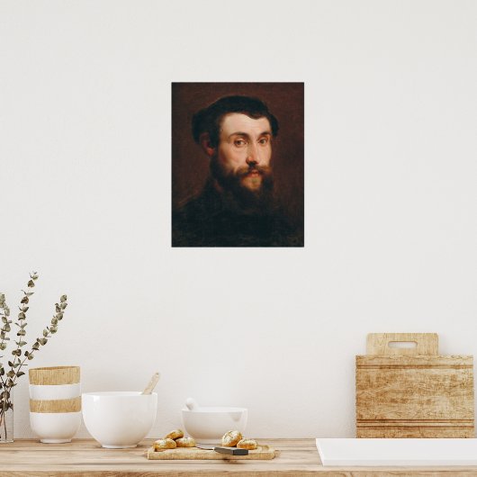 Van Dyck - Portrait eines jungen Mannes, der einen Poster (Küche)