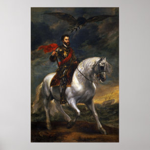 Van Dyck - Reitporträt von Kaiser Karl.. Poster