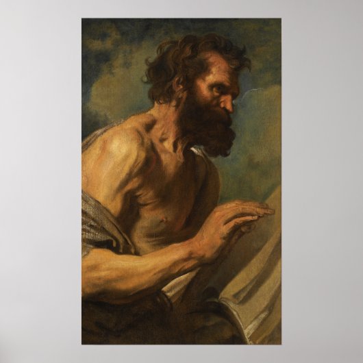 Van Dyck - Studie eines bärtigen Mannes mit Händen Poster (Vorne)