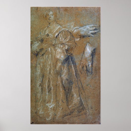 Van Dyck - Studie für ein Portrait einer Dame Poster (Vorne)