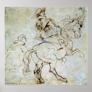 Van Dyck - Studie für ein Reiterstandbild Albert D Poster