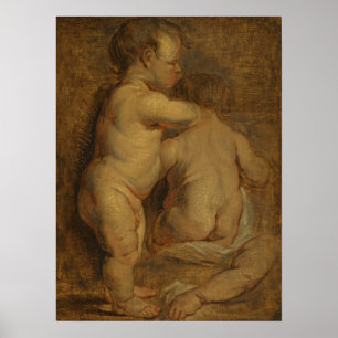 Van Dyck - Studie für zwei Putti Poster