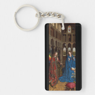 Van Eyck’s Verkündigung Premium Kathedralglas Schlüsselanhänger