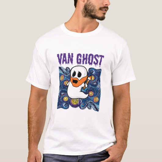 Van Ghost Funny Art Halloween Van Gogh T-Shirt (Vorderseite)