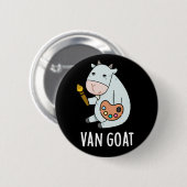 Van Goat Funny Artist Pun Dark BG Button (Vorne & Hinten)
