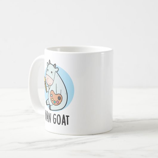 Van Goat Funny Artist Pun Kaffeetasse (Vorderseite Links)