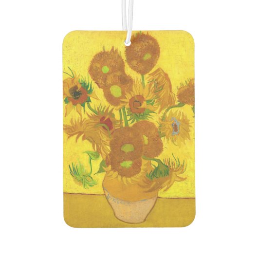 Van Gogh 15 Sonnenblumen in einer Vase der Kunst Autolufterfrischer (Rückseite)