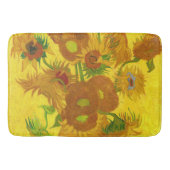 Van Gogh 15 Sonnenblumen in einer Vase der Kunst Badematte (Vorderseite)
