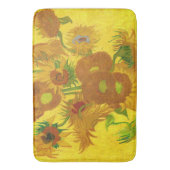Van Gogh 15 Sonnenblumen in einer Vase der Kunst Badematte (Vorderseite Vertikal)