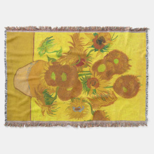 Van Gogh 15 Sonnenblumen in einer Vase der Kunst Decke