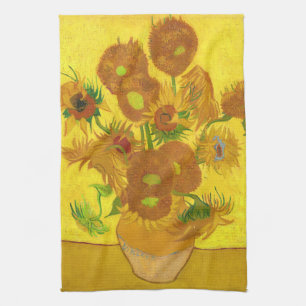 Van Gogh 15 Sonnenblumen in einer Vase der Kunst Geschirrtuch