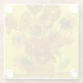 Van Gogh 15 Sonnenblumen in einer Vase der Kunst Glasuntersetzer (Rückseite)