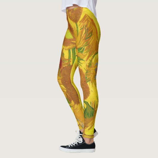 Van Gogh 15 Sonnenblumen in einer Vase der Kunst Leggings (Links)