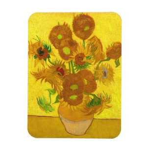 Van Gogh 15 Sonnenblumen in einer Vase der Kunst Magnet