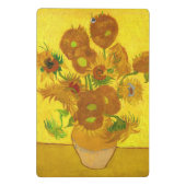 Van Gogh 15 Sonnenblumen in einer Vase der Kunst Mini Klemmbrett (Rückseite)