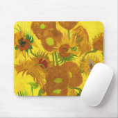 Van Gogh 15 Sonnenblumen in einer Vase der Kunst Mousepad (Mit Mouse)