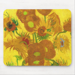 Van Gogh 15 Sonnenblumen in einer Vase der Kunst Mousepad