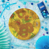 Van Gogh 15 Sonnenblumen in einer Vase der Kunst Pappteller (Party)