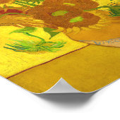 Van Gogh 15 Sonnenblumen in einer Vase der Kunst Poster (Ecke)