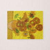 Van Gogh 15 Sonnenblumen in einer Vase der Kunst Puzzle (Horizontal)