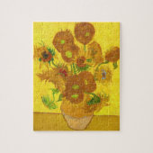 Van Gogh 15 Sonnenblumen in einer Vase der Kunst Puzzle (Vertikal)